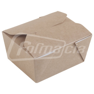 FOLD900 Fold Box Yemek Kutusu Kraft 900 ml, 150х115х52 mm, Kraft/beyaz