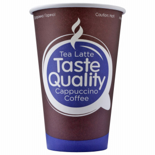 HB80-340-0398 Otomat için tek kullanımlık karton bardak "Taste Quality" 12 oz (300 ml)