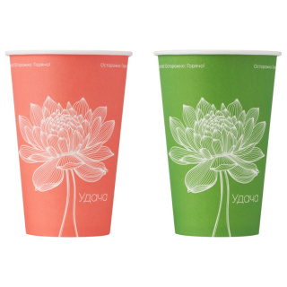 HB73-260-109906 Otomat için tek kullanımlık karton bardak "Lotus" 8 oz (230&nbsp;ml)