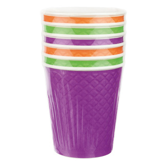 EM80-280-6-0479 Tek kullanımlık kabartmalı çift cidarlı karton bardak "Waffle Color Mix" 8 oz (250&nbsp;ml)