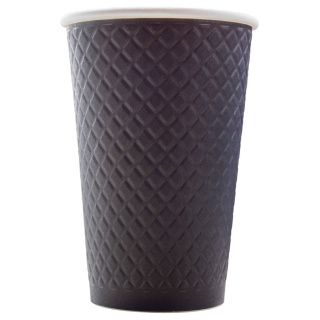 EM90-530-6811 Tek kullanımlık kabartmalı çift cidarlı karton bardak "Waffle" 16 oz (400&nbsp;ml)