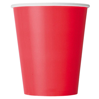 HB80-280-0496 Tek kullanımlık karton bardak "Formacia Kırmızı" 8 oz (250&nbsp;ml)