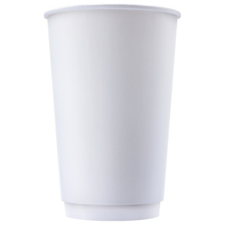 DW90-530-0000 Tek kullanımlık çift cidarlı karton bardak beyaz 16 oz (400&nbsp;ml)