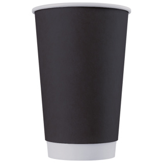 DW90-530-126879 Tek kullanımlık çift cidarlı karton bardak siyah 16 oz (400&nbsp;ml)