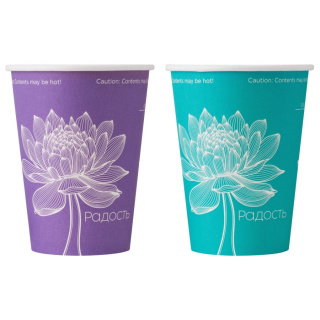 HB90-430-109903 Tek kullanımlık karton bardak "Lotus" 12 oz (300&nbsp;ml)