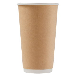 DW90-630-112662 Tek kullanımlık çift cidarlı karton bardak Kraft 18 oz (500&nbsp;ml)