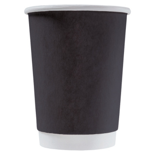 DW90-430-126878 Tek kullanımlık çift cidarlı karton bardak siyah 12 oz (300&nbsp;ml)