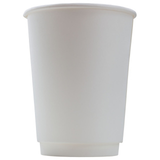 DW90-430-0000 Tek kullanımlık çift cidarlı karton bardak beyaz 12 oz (300&nbsp;ml)