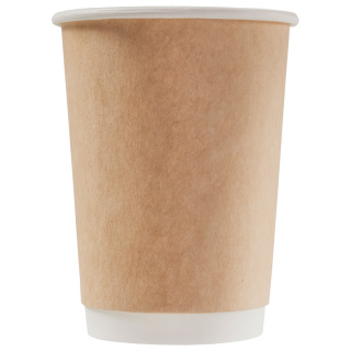DW90-430-0321 Tek kullanımlık çift cidarlı karton bardak Kraft 12 oz (300&nbsp;ml)